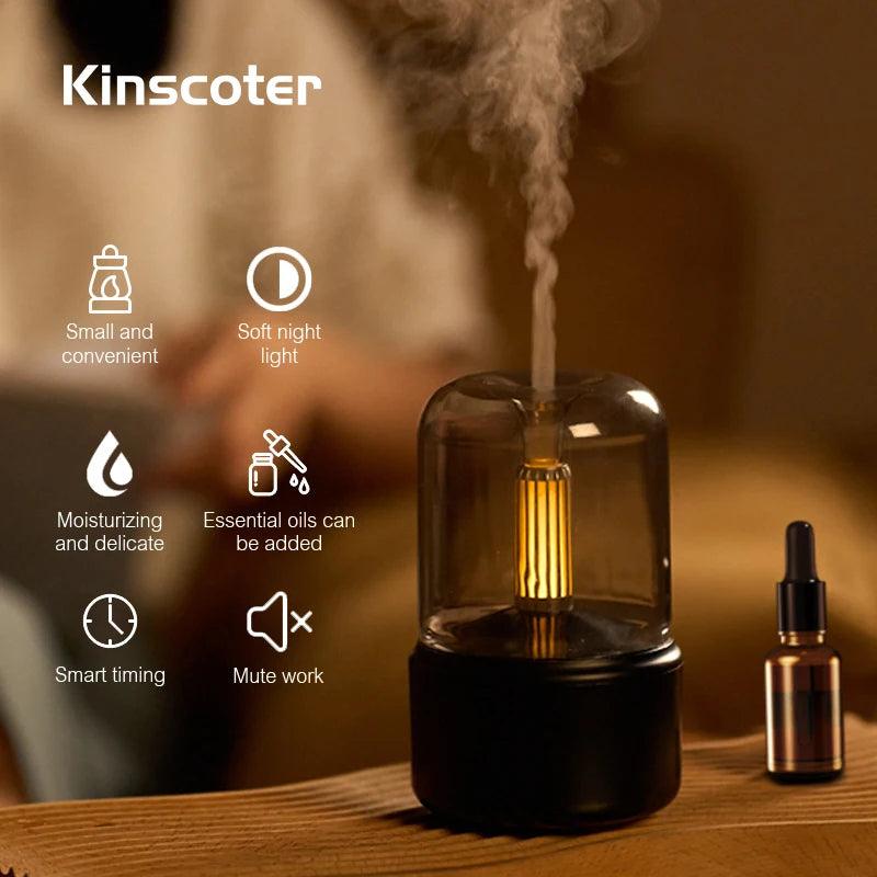 Difusor de Óleos Essenciais KINSCOTER - Aromaterapia e Umidificador USB para Quarto