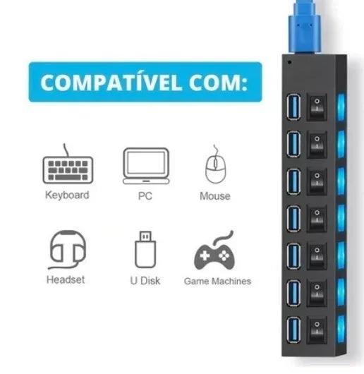 HUB USB 2.0 com 7 Portas