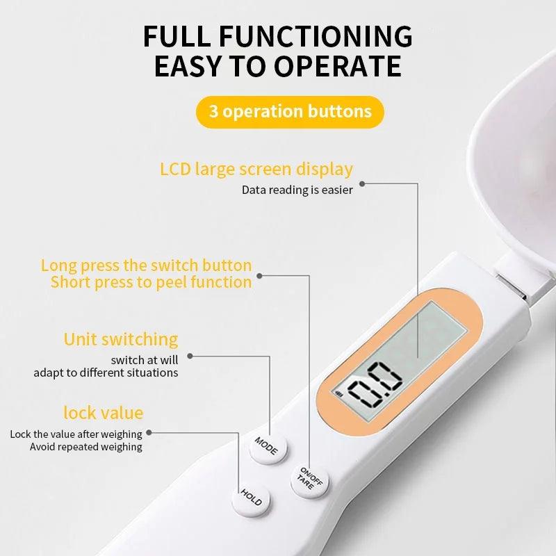 Mini Spoon Scale: Balança Digital para Cozinha - Medição Precisa de Ingredientes (0.1-500g)