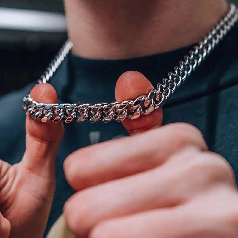 Corrente de Aço Inoxidável Cuban Link para Homens - Hip Hop, 3/5/7/9MM, Estilo Rapper