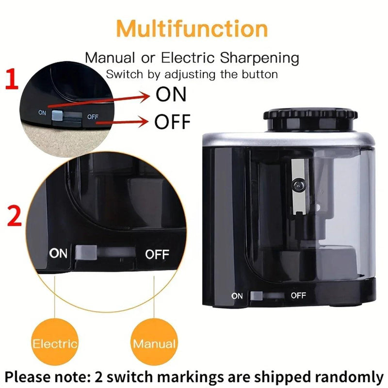 Afiador Elétrico Automático de Mesa para Lápis - Ideal para Escola e Escritório"
