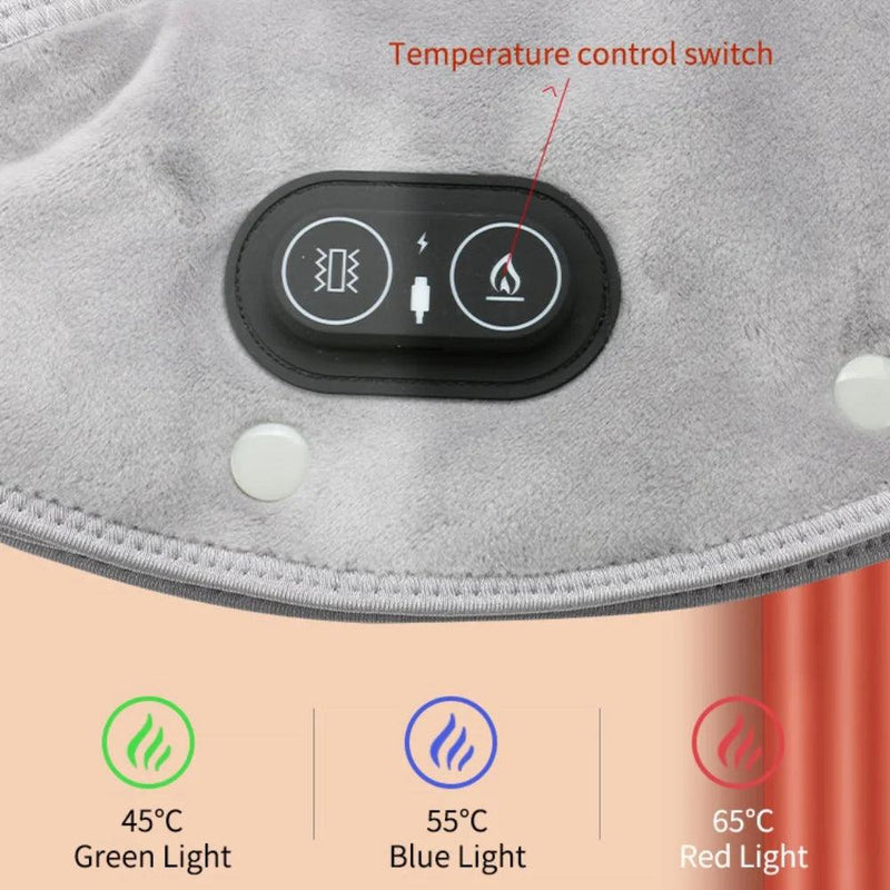 Almofada de Aquecimento Elétrica para Ombro e Pescoço com Massageador, Compressa Quente e 3 Temperaturas Ajustáveis – Xale Cervical USB para Relaxamento e Alívio de Dores nas Costas e Pescoço.