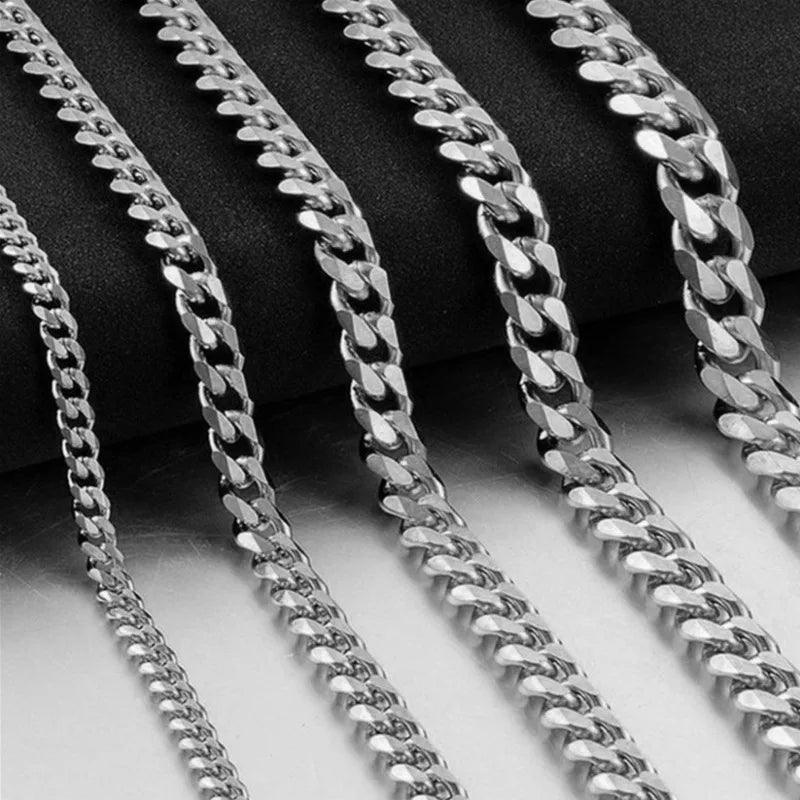 Corrente de Aço Inoxidável Cuban Link para Homens - Hip Hop, 3/5/7/9MM, Estilo Rapper