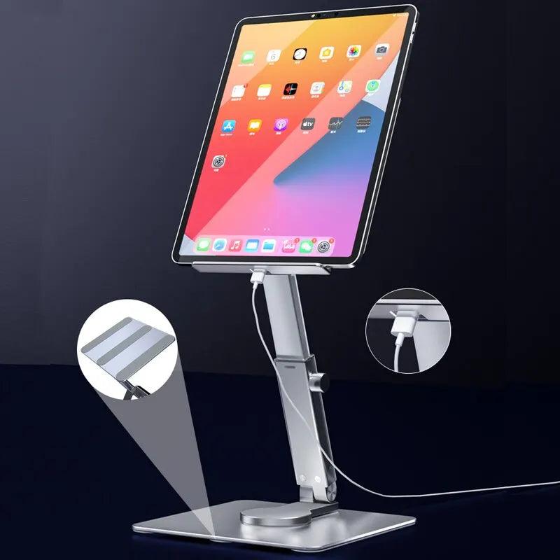 Suporte de Mesa para Tablet 360° Ajustável e Dobrável – Compatível com iPad, Xiaomi e Mais