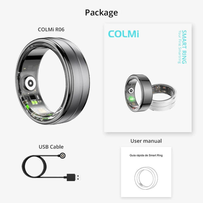 COLMI R06 Smart Ring - Monitor de Frequência Cardíaca e Oxigênio, Waterproof e Multi-Esporte